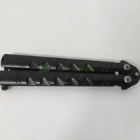 SLIMLINE BUTTERFLY KNIFE WITH CLIP EDGE - BLACK - NeonSales {{ shop.shopifyCountryName }}