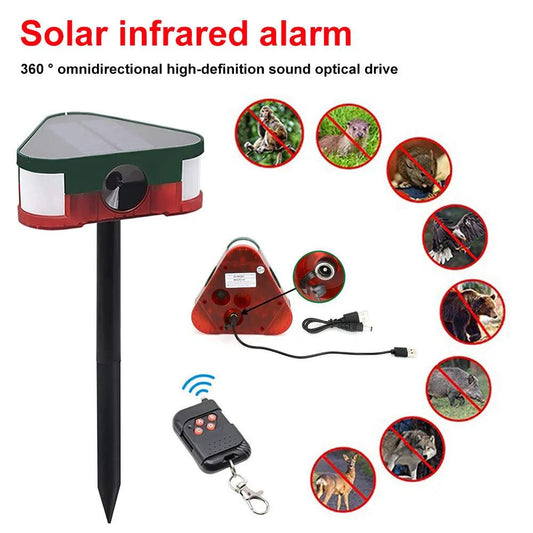SOLAR-POWERED ULTRASONIC VERMIN REPELLER W/ PIR - NeonSales {{ shop.shopifyCountryName }}