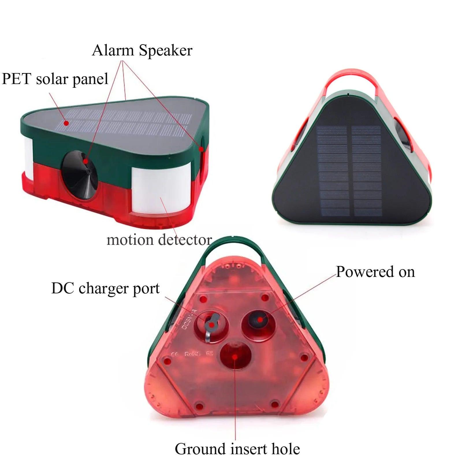 SOLAR-POWERED ULTRASONIC VERMIN REPELLER W/ PIR - NeonSales South Africa