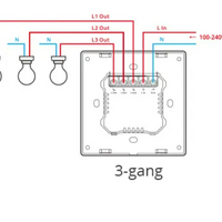 SONOFF M5 WIFI WALL SWITCH - 3 GANG - NeonSales {{ shop.shopifyCountryName }}
