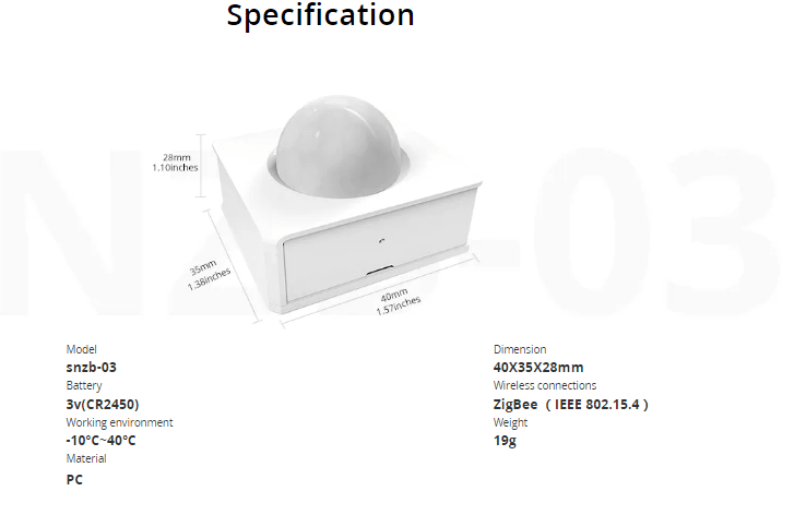 SONOFF MOTION SENSOR ZIGBEE SNZB-03 - NeonSales {{ shop.shopifyCountryName }}