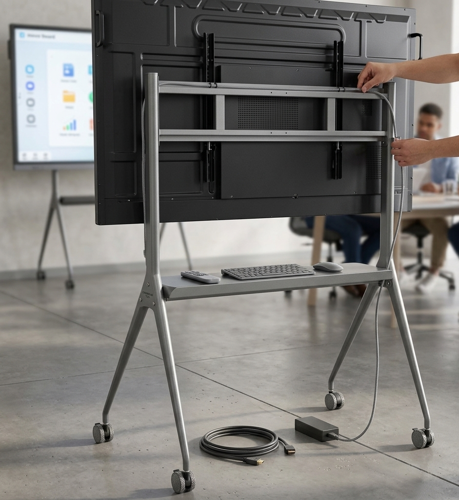Hikvision DS-D5ABKY2-B mobile stand for 86 to 98 inch interactive displays