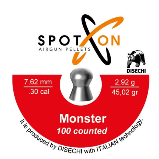 SPOT ON PELLETS MONSTER 7.62MM (45.02 GR) - 100's - NeonSales {{ shop.shopifyCountryName }}