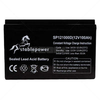 STABLE POWER BATTERY 12VDC 100AH DEEP CYCLE - NeonSales {{ shop.shopifyCountryName }}