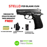 STELLO P29 BLANK GUN +10 BLANKS +HOLSTER + TEARGAS - NeonSales {{ shop.shopifyCountryName }}