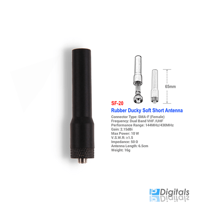 STUBBY RUBBER AERIAL, SMA-FEMALE (UHF) - SF20 - NeonSales {{ shop.shopifyCountryName }}