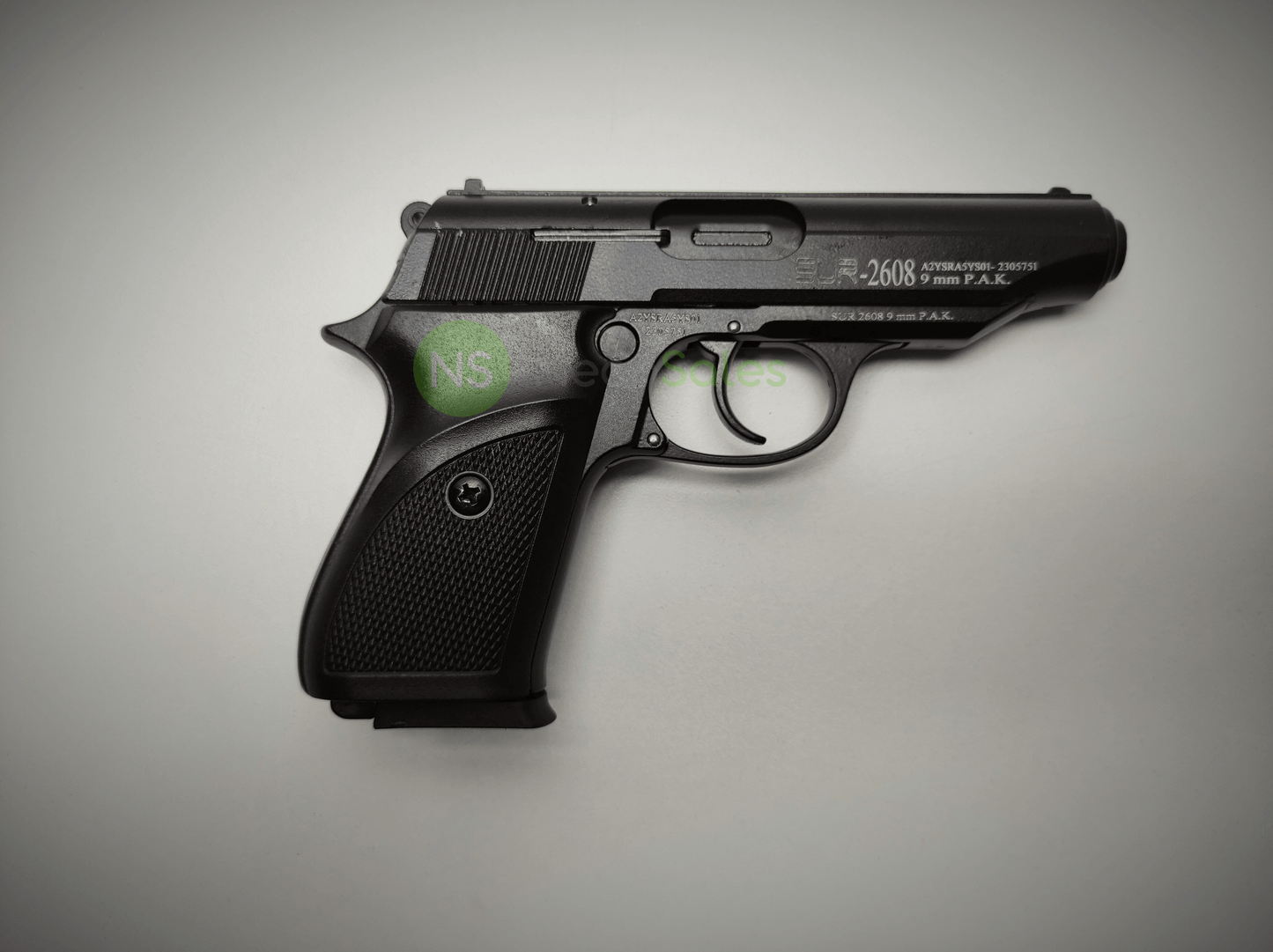 SUR ARMS 2608 (PPK TYPE REPLICA) BLANK GUN - BLACK - NeonSales {{ shop.shopifyCountryName }}