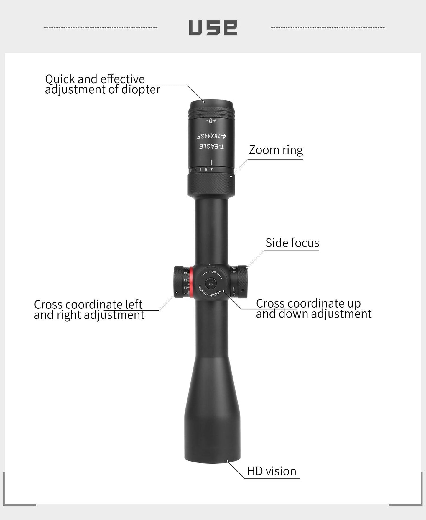 T-EAGLE R-SERIES 4-16X44 SF RIFLE SCOPE - NeonSales {{ shop.shopifyCountryName }}