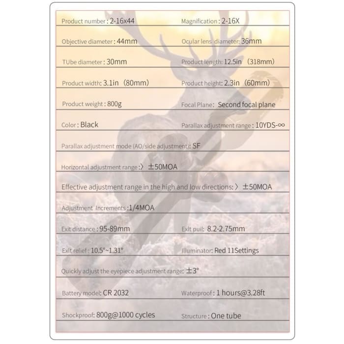 T-EAGLE SCOPE ED 2-16X44 SF - NeonSales {{ shop.shopifyCountryName }}