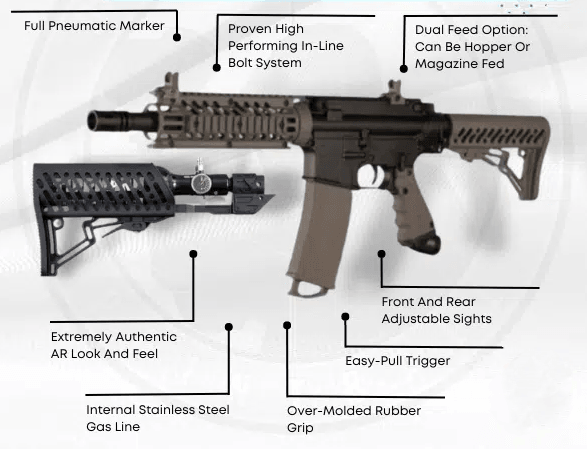 TIPPMANN TMC DARKEARTH MARKER-W/AIR THRU ADJ STOCK - NeonSales {{ shop.shopifyCountryName }}