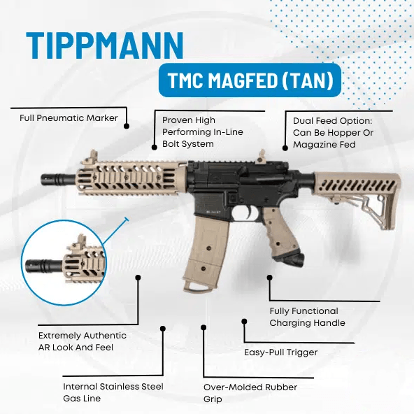 TIPPMANN TMC MAGFED PAINTBALL MARKER .68- TAN - NeonSales {{ shop.shopifyCountryName }}