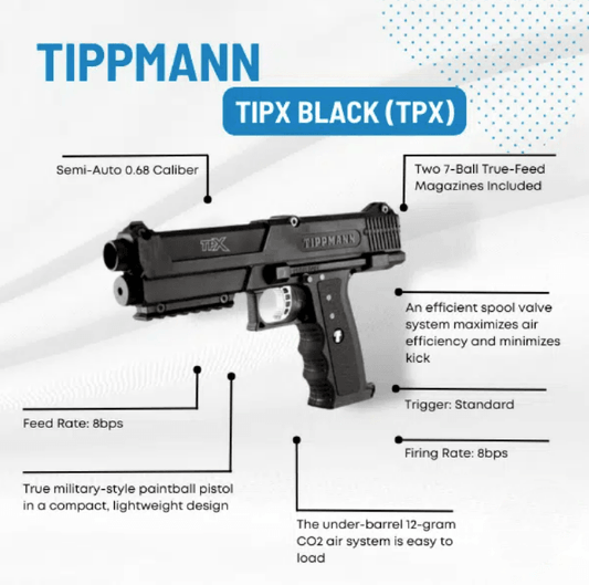 TIPPMANN TPX PISTOL - BLACK - NeonSales {{ shop.shopifyCountryName }}