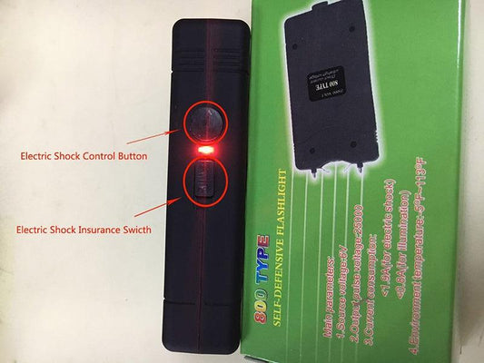 TYPE 800 STUN GUN W/ FLASHLIGHT - BLACK - NeonSales {{ shop.shopifyCountryName }}