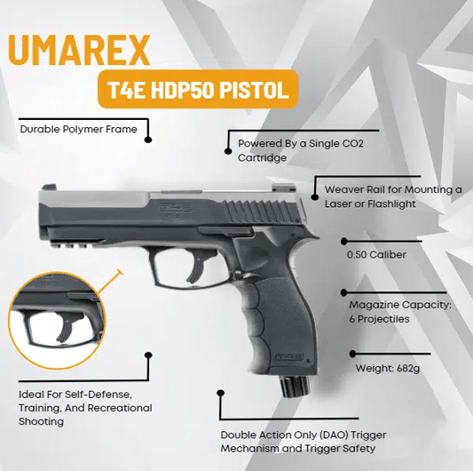 UMAREX 2.4766 HDP50 T4E PISTOL .50 CAL 11J - NeonSales {{ shop.shopifyCountryName }}