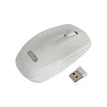 ANDOWL QM69 2.4GHz wireless white mouse with USB receiver - angled view