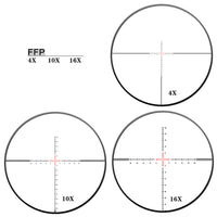 DISCOVERYOPT HS 4-16X44 SFIR FFP - reticle at 4x 10x and 16x