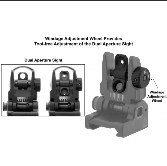 UTG ACCU-SYNC AR15 FLIP UP REAR SIGHT - NeonSales {{ shop.shopifyCountryName }}