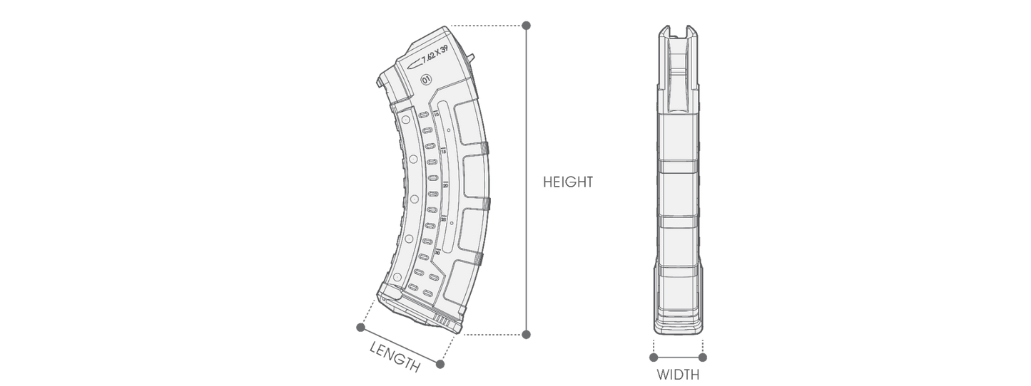 UTG® AK/AKM WINDOWED MAGAZINE (30 RND), 7.62X39MM - NeonSales {{ shop.shopifyCountryName }}