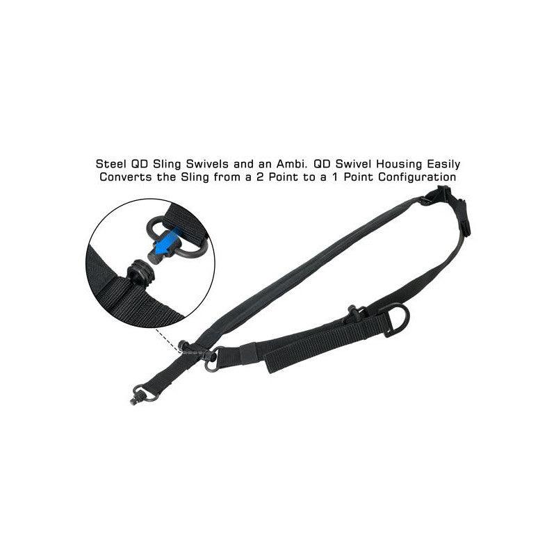 UTG® BOLLA® 2 TO 1 POINT CONVERSION QD SLING, BLK - NeonSales South Africa