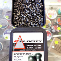VELOCITY VECTOR .22 CAL (16.5 GR) PELLETS - 500's - NeonSales {{ shop.shopifyCountryName }}