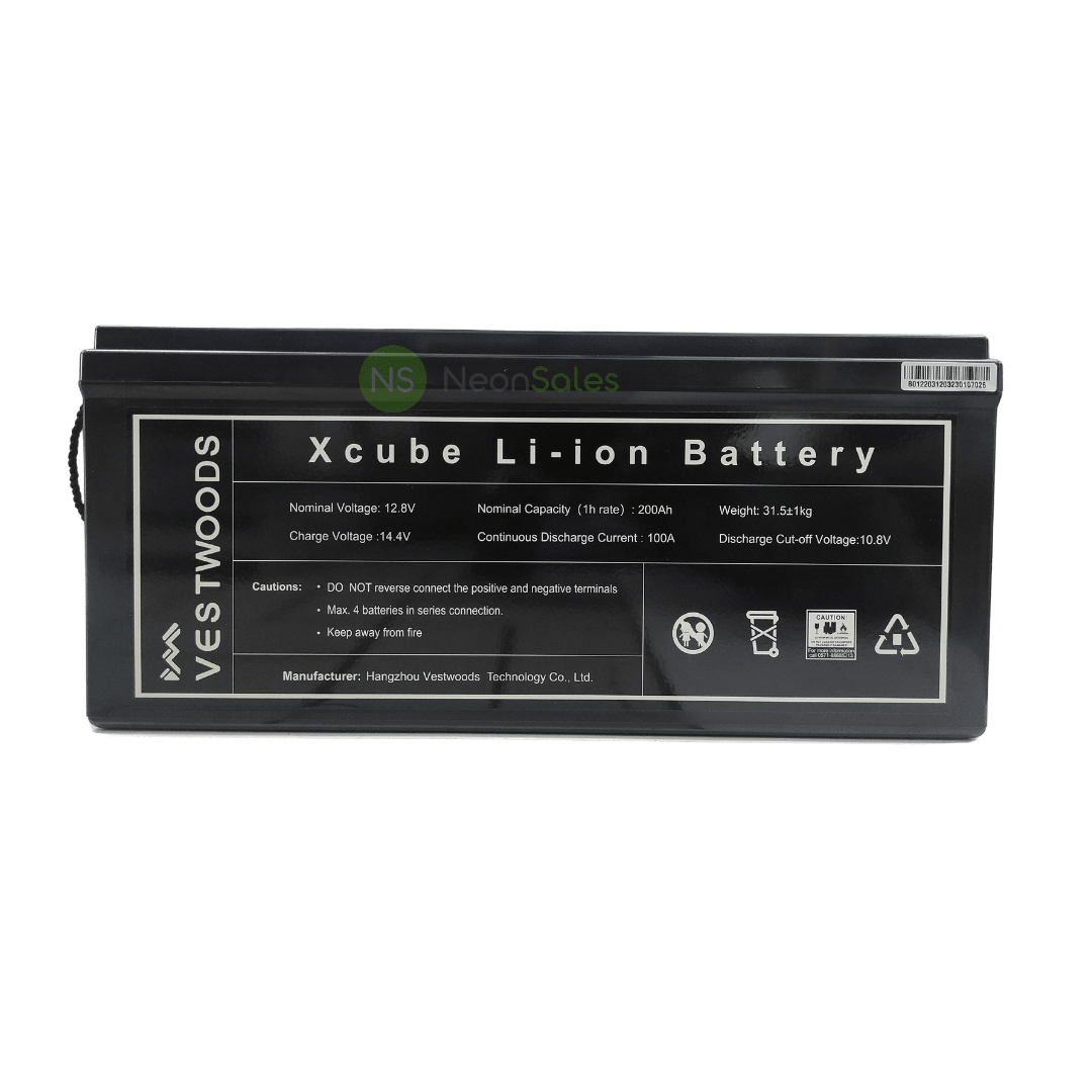 VESTWOODS 12.8V 200AH LITHIUM LIFEP04 BATTERY BMS - NeonSales {{ shop.shopifyCountryName }}