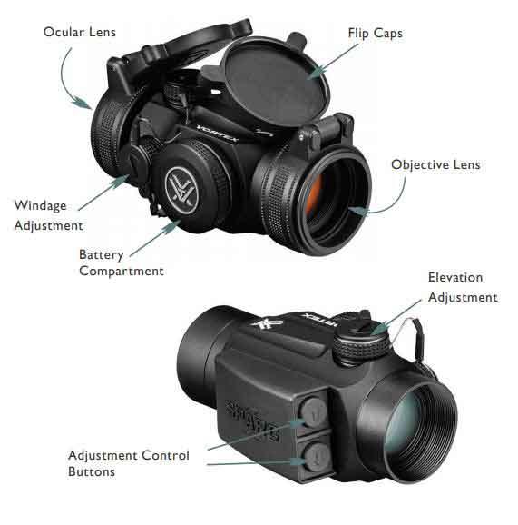 Vortex Sparc Red Dot Unity Riser VORTEX SPARC® II 2 MOA RED DOT W/ 3X RISERS | NeonSales