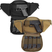 Black tactical waist pack comparison view
