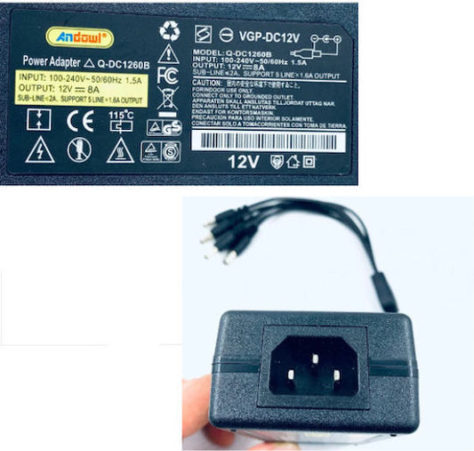 ANDOWL Q-DC1266 POWER ADAPTER-12V 8A 5-IN-1 AC/D - NeonSales {{ shop.shopifyCountryName }}