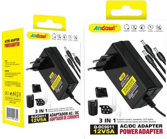 ANDOWL Q-DC9011 POWER ADAPTEr-12V 5A 3-IN-1 - NeonSales {{ shop.shopifyCountryName }}