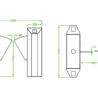 ZKTeco FBL series flap barrier dimensions and layout