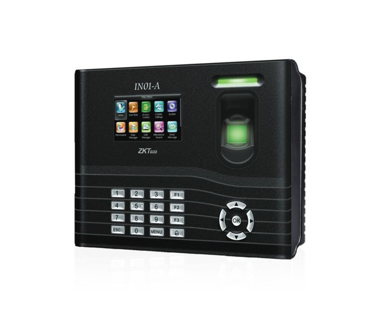 ZKTeco IN01-A fingerprint access control terminal angled product view