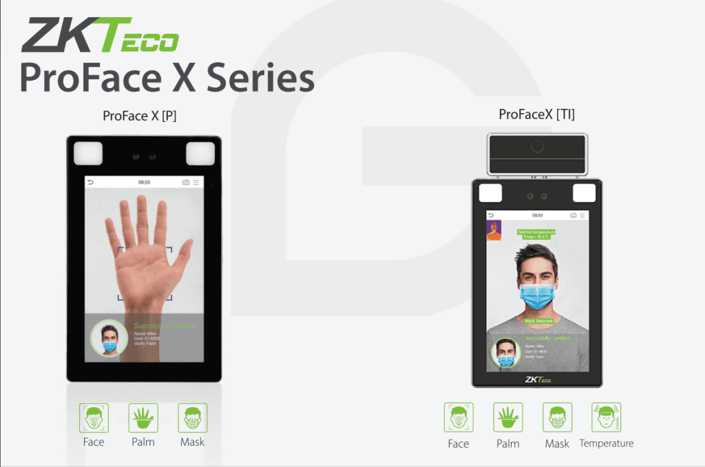 ZKTeco ProFace X series biometric terminal reference including TI variant
