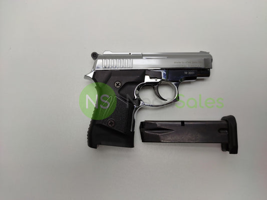 ZORAKI MOD 914-TD BLANK GUN- S/CHROME V+ 10 BLANKS - NeonSales {{ shop.shopifyCountryName }}