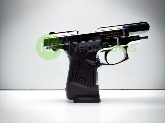 ZORAKI MOD 914-TD BLANK GUN- S/CHROME V+ 10 BLANKS - NeonSales {{ shop.shopifyCountryName }}