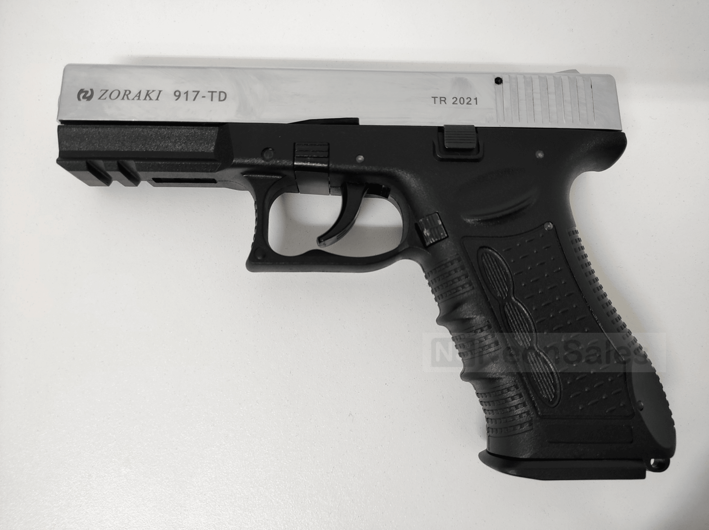 ZORAKI MOD 917-TD BLANK GUN - SATIN CHROME D/T - NeonSales {{ shop.shopifyCountryName }}