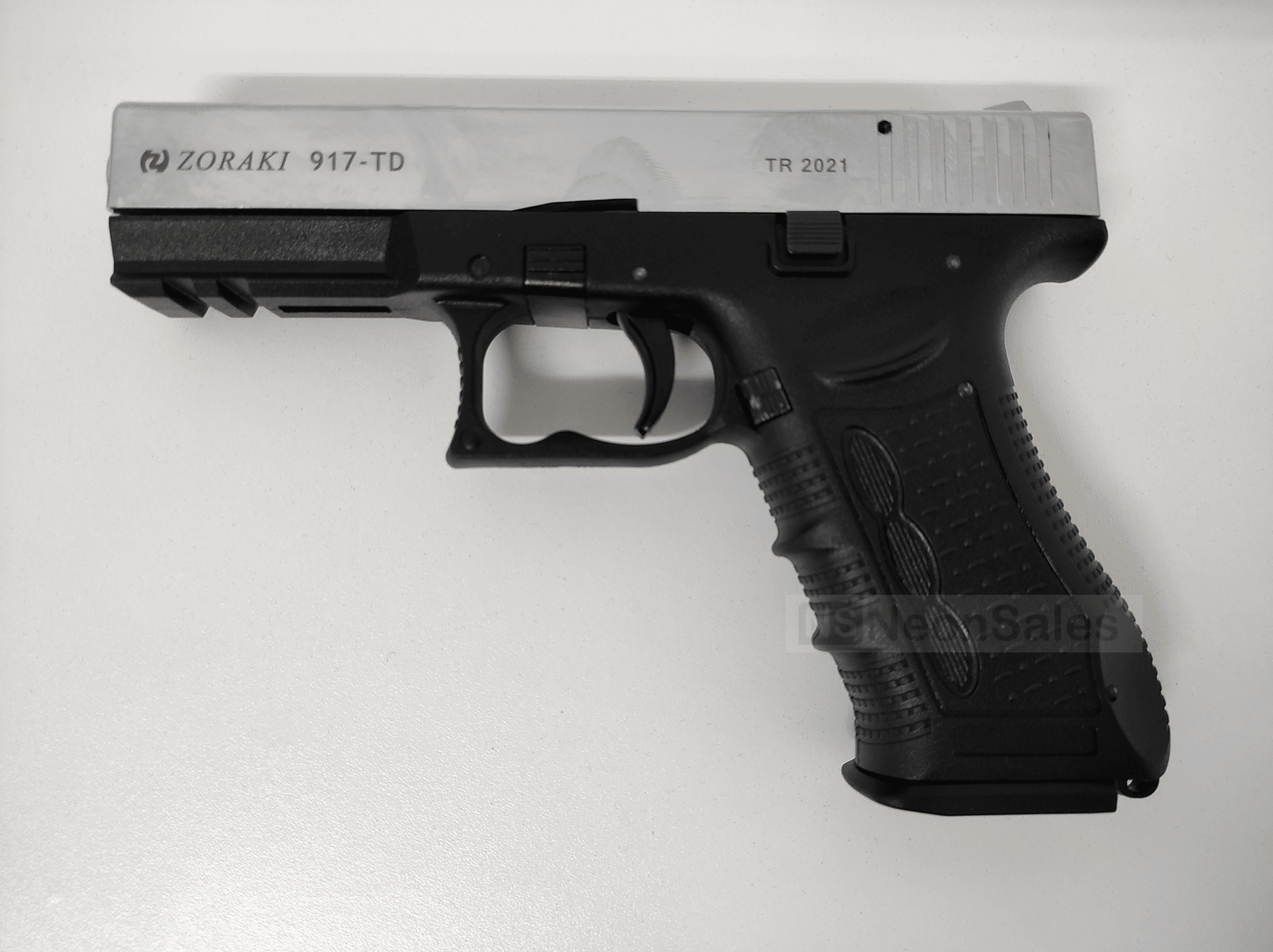 ZORAKI MOD 917-TD BLANK GUN - SATIN CHROME D/T - NeonSales {{ shop.shopifyCountryName }}