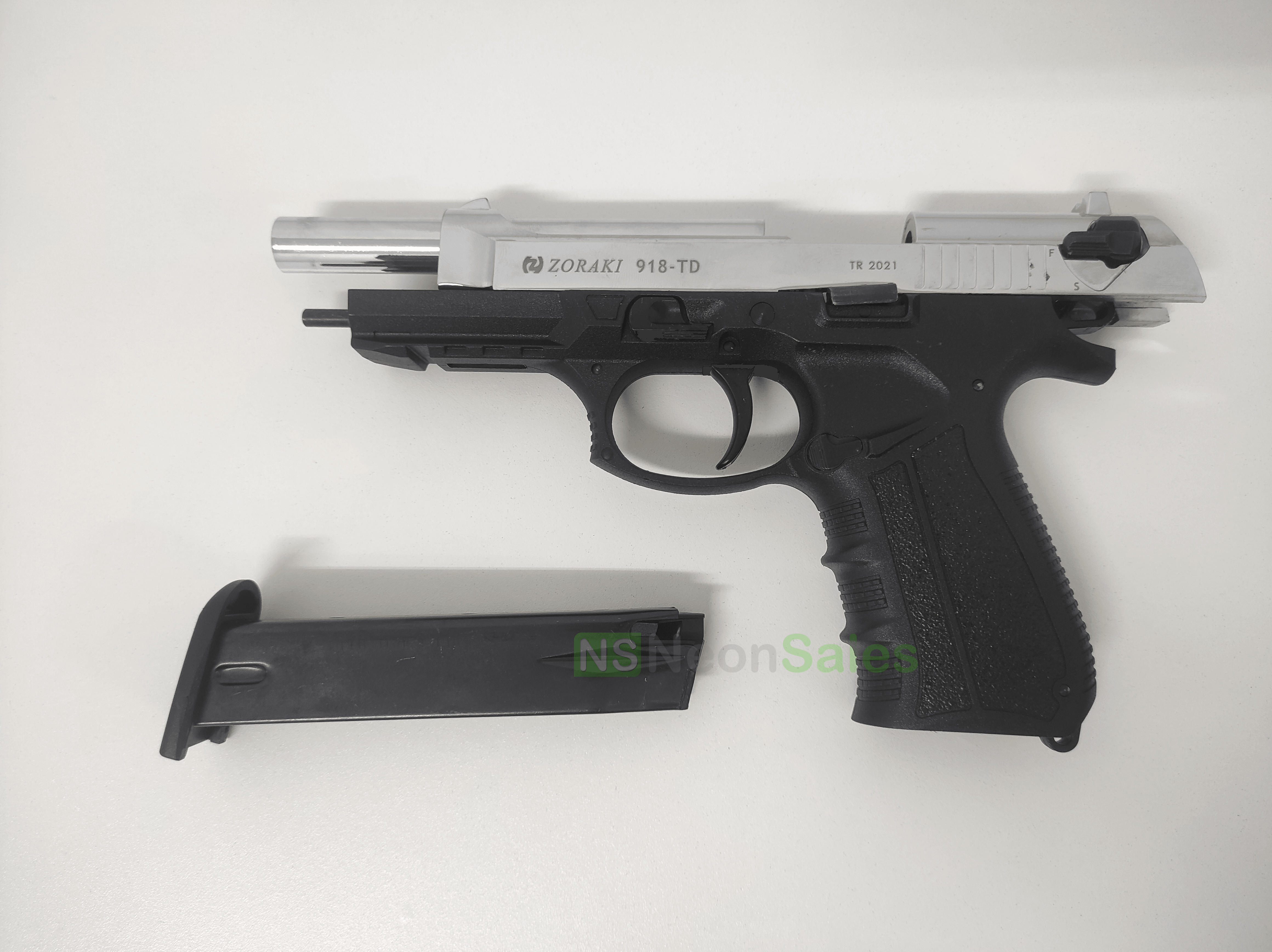 ZORAKI MOD 918-TD BLANK GUN - S/CHROME D/T - NeonSales {{ shop.shopifyCountryName }}