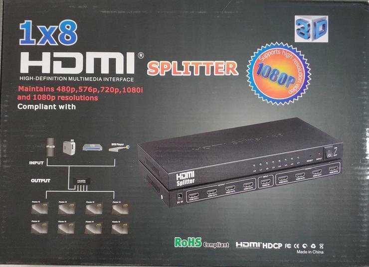 UNBRANDED 8 PORT HDMI SPLITTER 1080P - NeonSales
