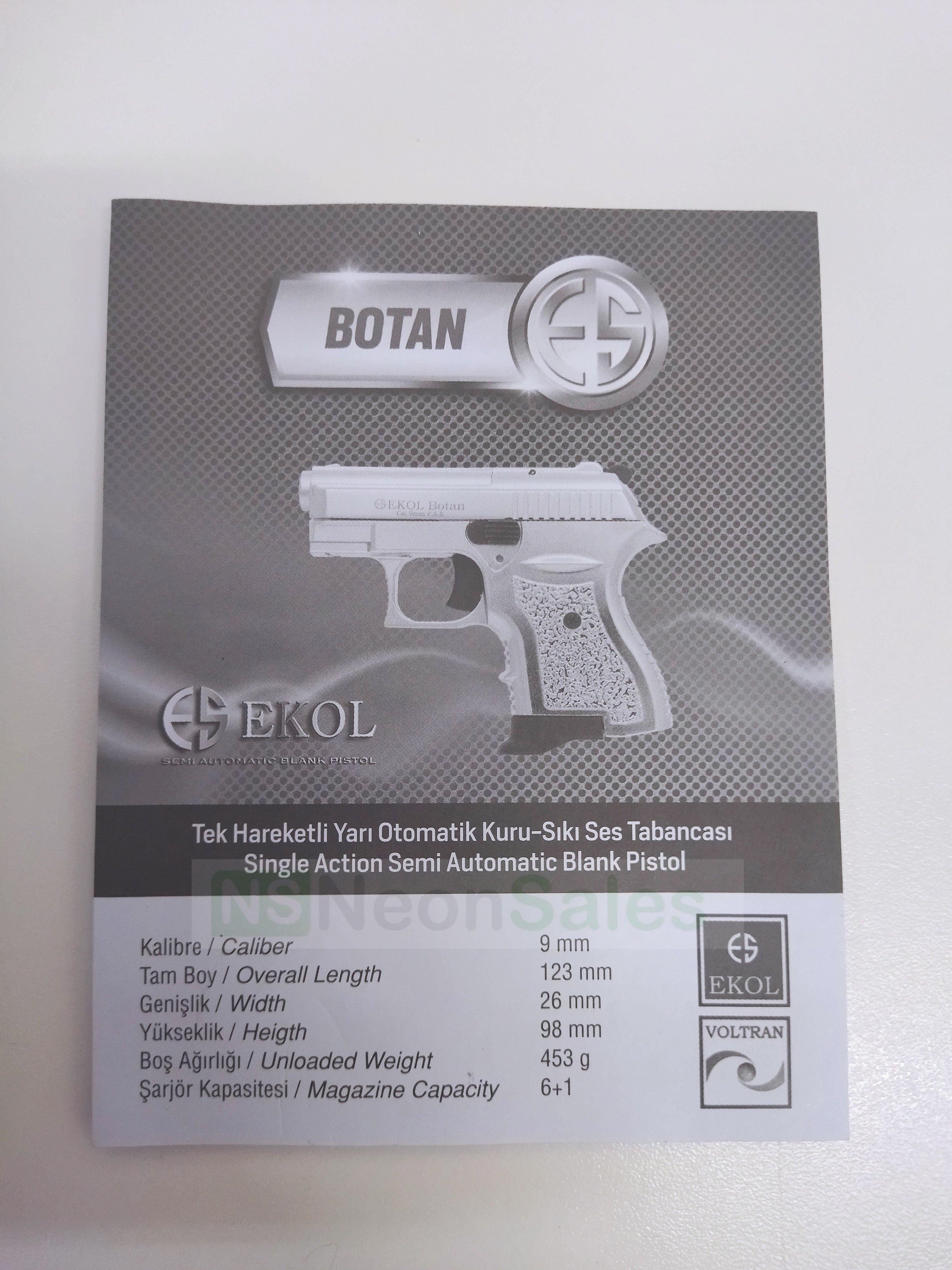 EKOL BOTAN BLANK GUN - BLACK - NeonSales