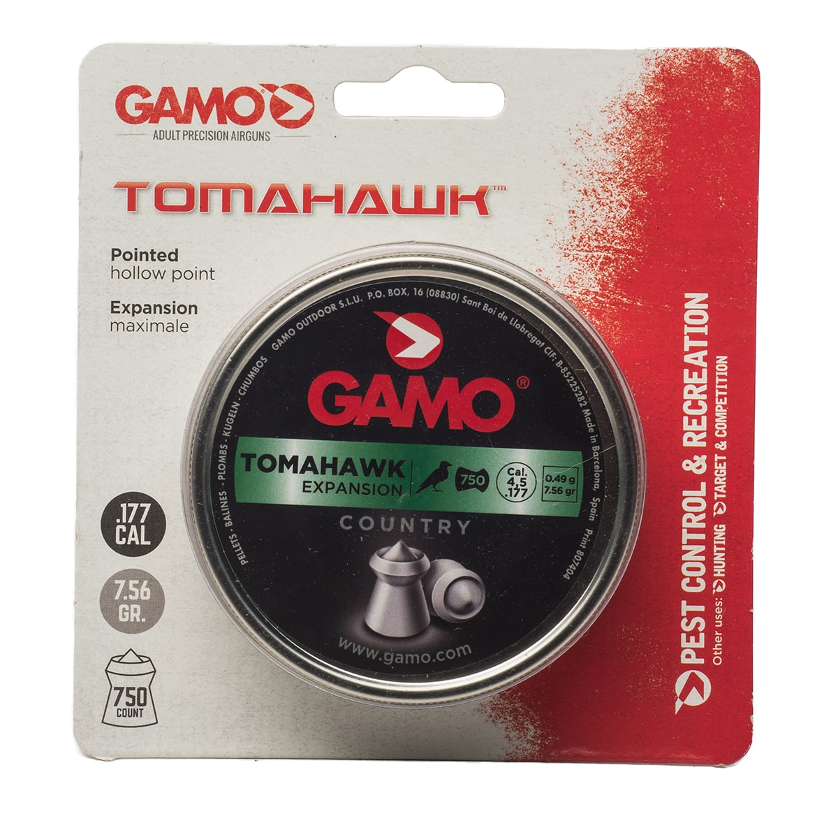 GAMO TOMAHAWK EXPANSION .177 (7.56GR) - 750's