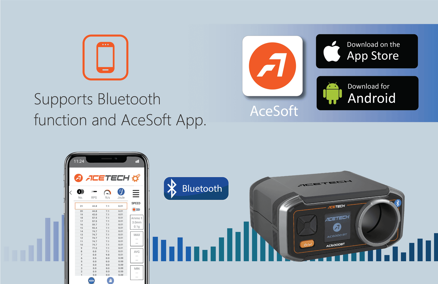 ACETECH AC6000 BT CHRONOGRAPH W/ BLUETOOTH + APP - NeonSales {{ shop.shopifyCountryName }}