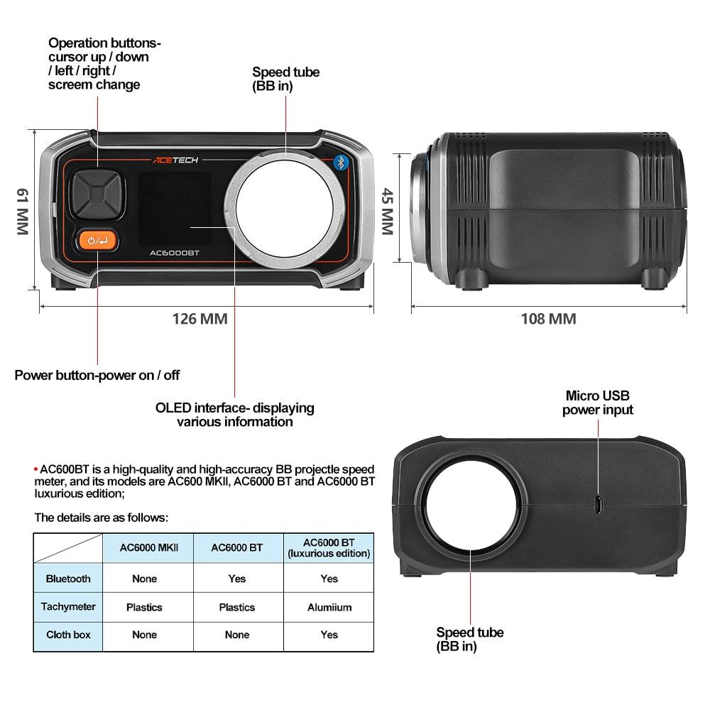 ACETECH AC6000 BT CHRONOGRAPH W/ BLUETOOTH + APP - NeonSales South Africa