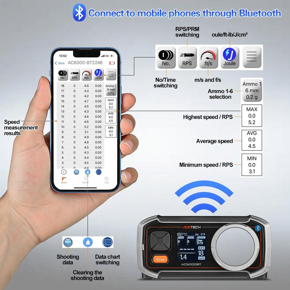 ACETECH AC6000 BT CHRONOGRAPH W/ BLUETOOTH + APP - NeonSales South Africa