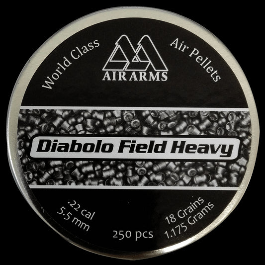 AIRARMS 5.5MM DIABOLO FIELD HEAVY 18GR - 250'S - NeonSales {{ shop.shopifyCountryName }}