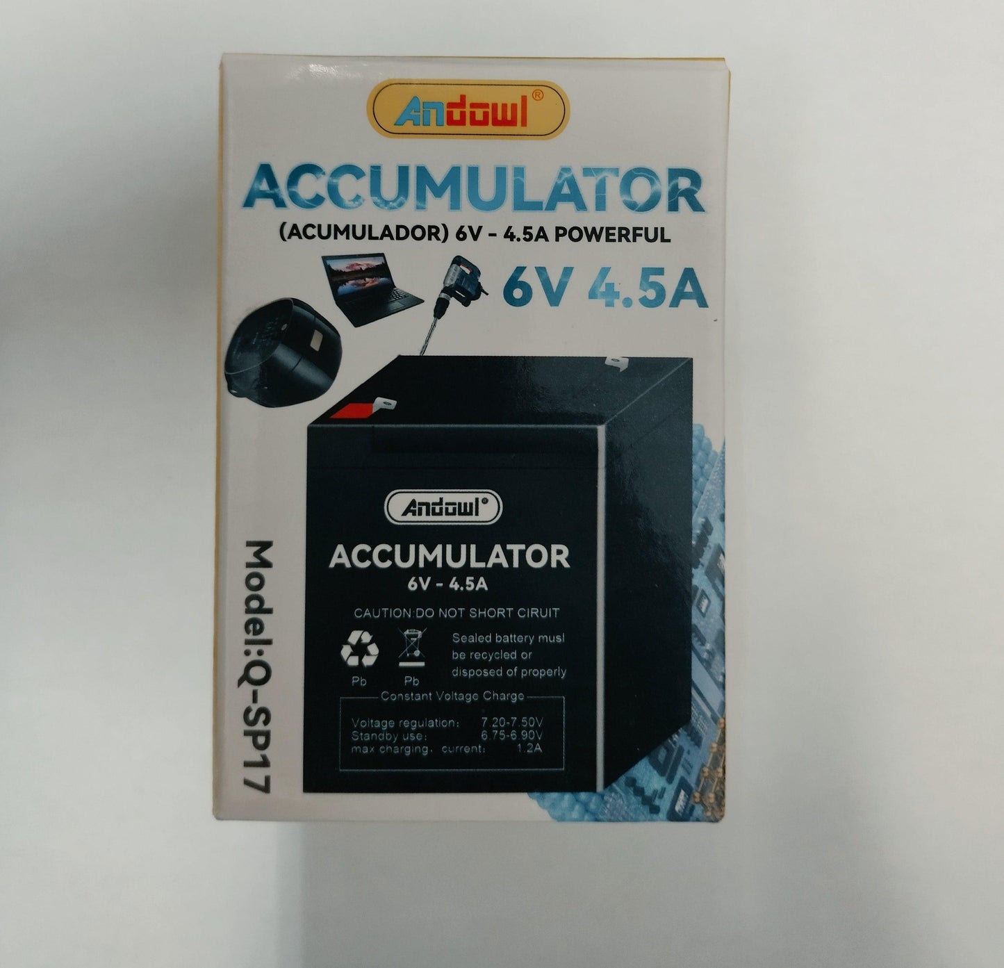 ANDOWL 6V 4.5A BATTERY Q-SP17 - NeonSales {{ shop.shopifyCountryName }}