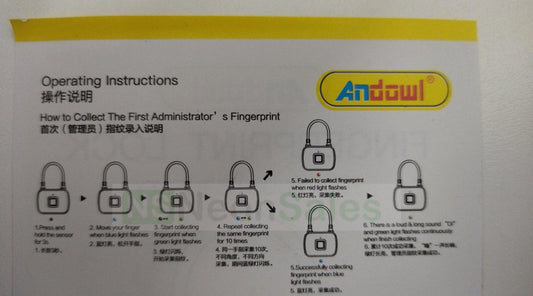 ANDOWL FINGERPRINT LOCK : Q-P63 - NeonSales {{ shop.shopifyCountryName }}