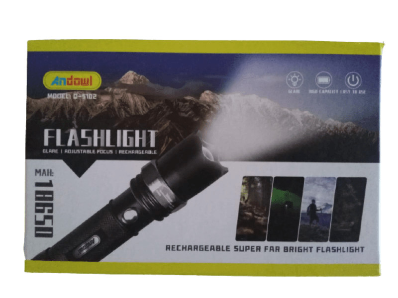 ANDOWL RECHARGEABLE AJUSTABLE FLASHLIGHT Q-5102 - NeonSales {{ shop.shopifyCountryName }}