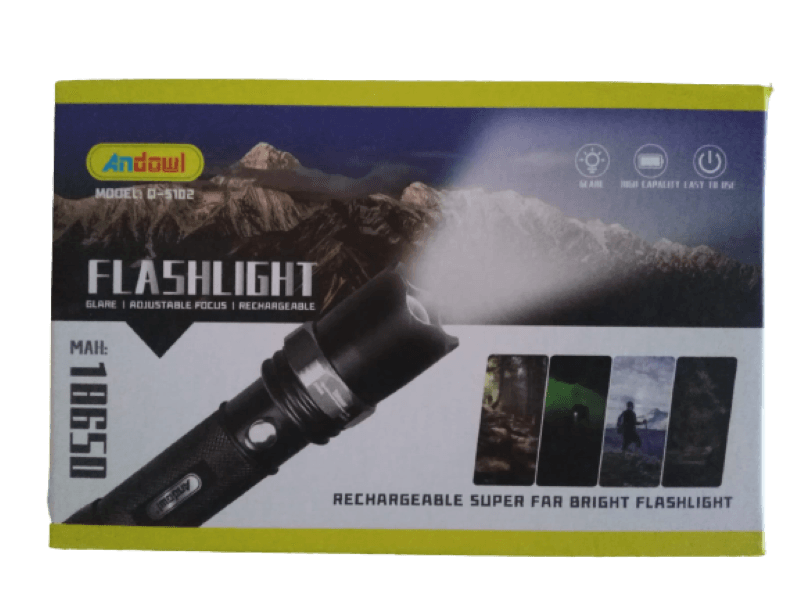 ANDOWL RECHARGEABLE AJUSTABLE FLASHLIGHT Q-5102 - NeonSales South Africa