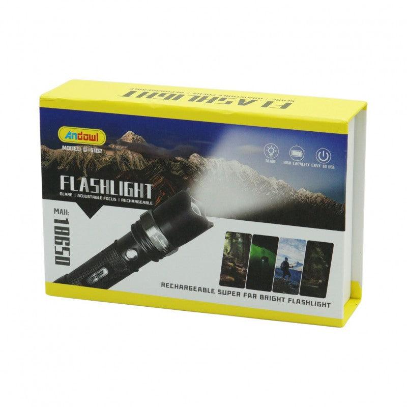 ANDOWL RECHARGEABLE AJUSTABLE FLASHLIGHT Q-5102 - NeonSales South Africa