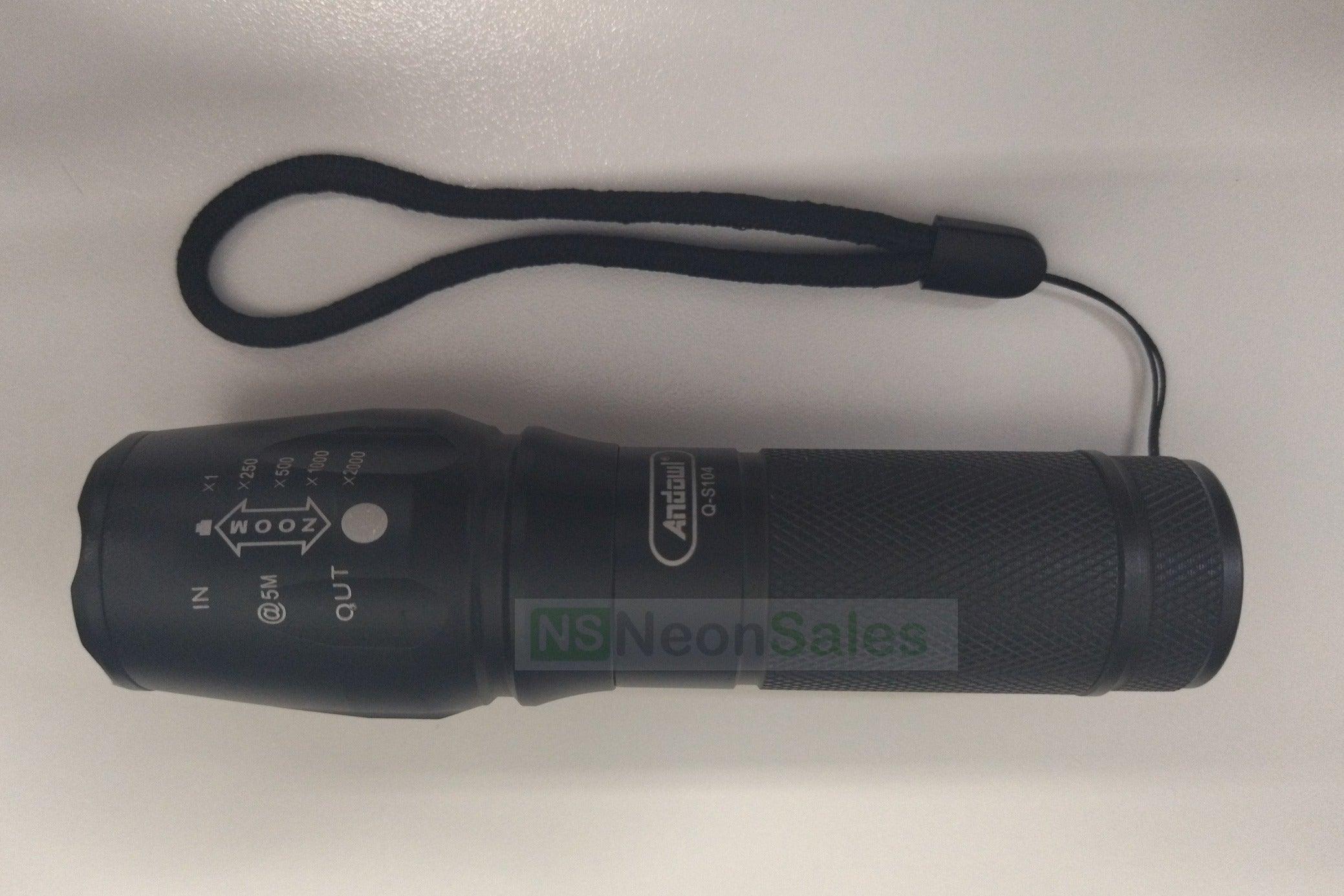 ANDOWL RECHARGEABLE GLARE FLASHLIGHT - Q-5104 - NeonSales South Africa